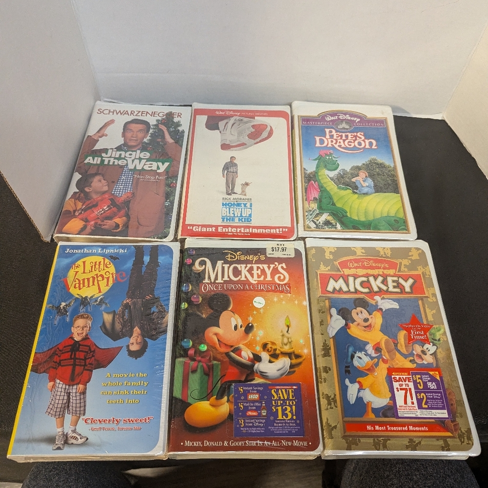 Sealed Disney/Nostalgia Clamshell VHS Bundle Of 6 NEW Sealed